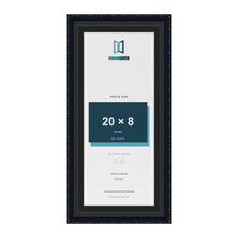 Louis Black 22 x 10 inch picture frame with a black mount for a 20 x 8 inch photo