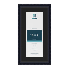 Louis Black 22 x 11 inch picture frame with a black mount for an 18 x 7 inch photo
