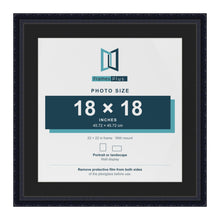 Louis Black 22 x 22 inch picture frame with a black mount for an 18 x 18 inch photo