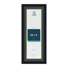 Louis Black 22 x 8 inch picture frame with a green mount for a 20 x 6 inch photo