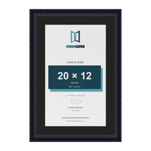 Louis Black 24 x 16 inch picture frame with a black mount for a 20 x 12 inch photo