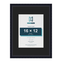 Louis Black 24 x 18 inch picture frame with a black mount for a 16 x 12 inch photo