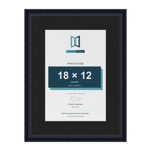 Louis Black 24 x 18 inch picture frame with a black mount for an 18 x 12 inch photo