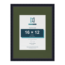 Louis Black 24 x 18 inch picture frame with a green mount for a 16 x 12 inch photo