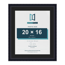 Louis Black 24 x 20 inch picture frame with a black mount for a 20 x 16 inch photo