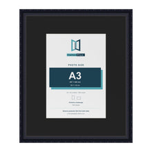 Louis Black 24 x 20 inch picture frame with a black mount for an A3 photo
