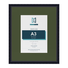 Louis Black 24 x 20 inch picture frame with a green mount for an A3 photo