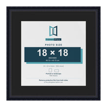 Louis Black 24 x 24 inch picture frame with a black mount for an 18 x 18 inch photo