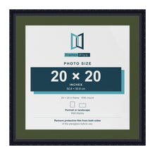 Louis Black 24 x 24 inch picture frame with a green mount for a 20 x 20 inch photo