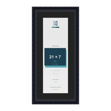Louis Black 25 x 11 inch picture frame with a black mount for a 21 x 7 inch photo