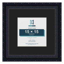 Louis Black 25 x 25 cm picture frame with a black mount for a 15 x 15 cm photo