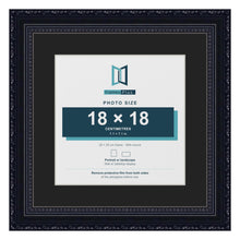 Louis Black 25 x 25 cm picture frame with a black mount for an 18 x 18 cm photo