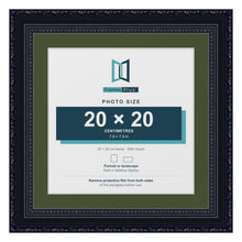 Louis Black 25 x 25 cm picture frame with a green mount for a 20 x 20 cm photo