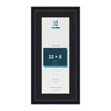 Louis Black 26 x 12 inch picture frame with a black mount for a 22 x 8 inch photo
