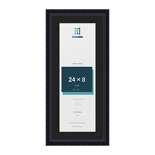 Louis Black 28 x 12 inch picture frame with a black mount for a 24 x 8 inch photo