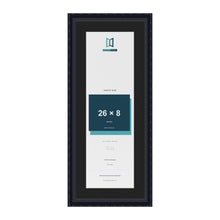 Louis Black 30 x 12 inch picture frame with a black mount for a 26 x 8 inch photo