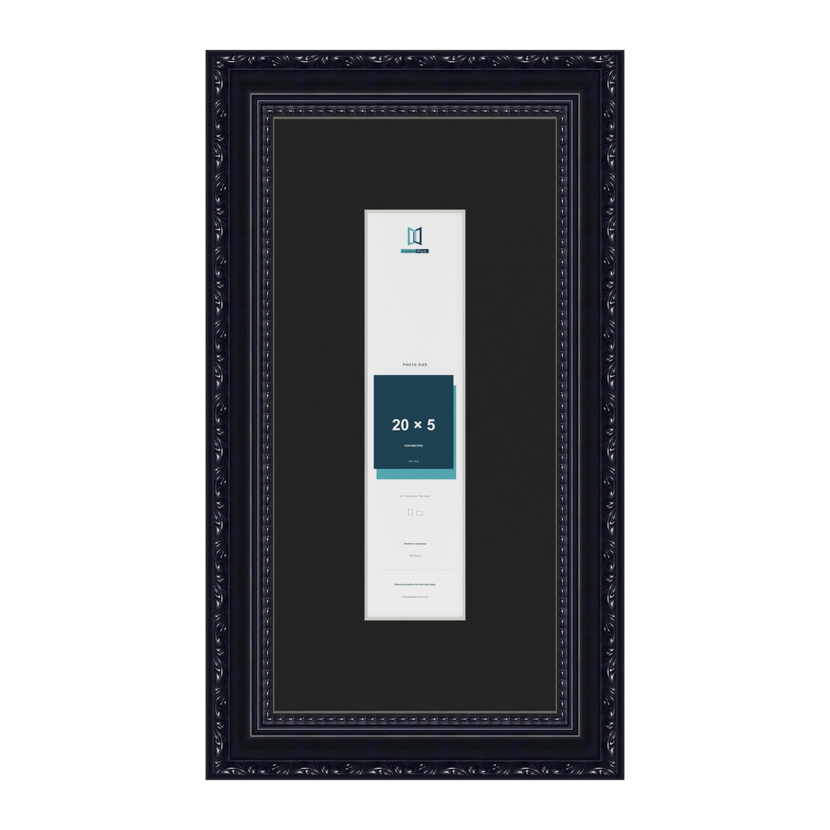 Louis Black 30 x 15 cm picture frame with a black mount for a 20 x 5 cm photo