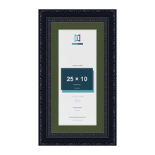Louis Black 30 x 15 cm picture frame with a green mount for a 25 x 10 cm photo
