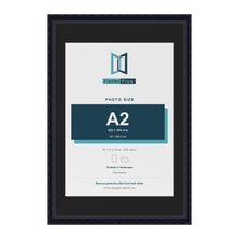 Louis Black 30 x 20 inch picture frame with a black mount for an A2 photo