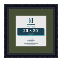Louis Black 30 x 30 cm picture frame with a green mount for a 20 x 20 cm photo
