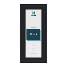 Louis Black 31 x 13 inch picture frame with a black mount for a 27 x 9 inch photo