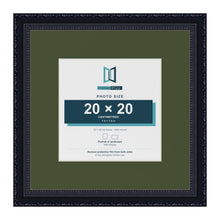 Louis Black 32 x 32 cm picture frame with a green mount for a 20 x 20 cm photo