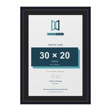 Louis Black 34 x 24 inch picture frame with a black mount for a 30 x 20 inch photo