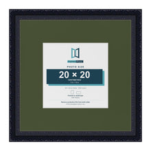 Louis Black 35 x 35 cm picture frame with a green mount for a 20 x 20 cm photo