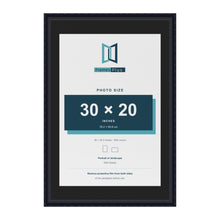 Louis Black 36 x 24 inch picture frame with a black mount for a 30 x 20 inch photo