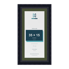 Louis Black 40 x 20 cm picture frame with a green mount for a 35 x 15 cm photo