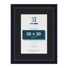 Louis Black 40 x 30 cm picture frame with a black mount for a 30 x 20 cm photo