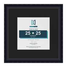 Louis Black 40 x 40 cm picture frame with a black mount for a 25 x 25 cm photo