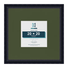 Louis Black 40 x 40 cm picture frame with a green mount for a 20 x 20 cm photo