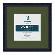 Louis Black 40 x 40 cm picture frame with a green mount for a 25 x 25 cm photo