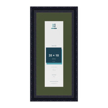 Louis Black 45 x 20 cm picture frame with a green mount for a 35 x 10 cm photo