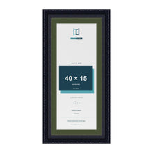 Louis Black 45 x 20 cm picture frame with a green mount for a 40 x 15 cm photo