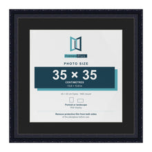 Louis Black 45 x 45 cm picture frame with a black mount for a 35 x 35 cm photo
