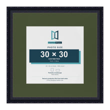 Louis Black 45 x 45 cm picture frame with a green mount for a 30 x 30 cm photo