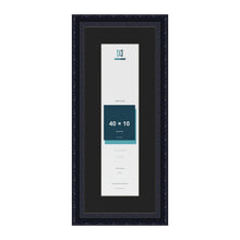 Louis Black 50 x 20 cm picture frame with a black mount for a 40 x 10 cm photo