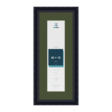 Louis Black 50 x 20 cm picture frame with a green mount for a 40 x 10 cm photo