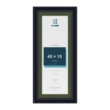Louis Black 50 x 20 cm picture frame with a green mount for a 45 x 15 cm photo