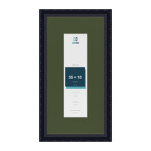 Louis Black 50 x 25 cm picture frame with a green mount for a 35 x 10 cm photo