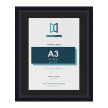 Louis Black 50 x 40 cm picture frame with a black mount for an A3 photo