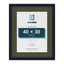 Louis Black 50 x 40 cm picture frame with a green mount for a 40 x 30 cm photo