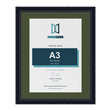 Louis Black 50 x 40 cm picture frame with a green mount for an A3 photo