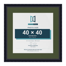 Louis Black 52 x 52 cm picture frame with a green mount for a 40 x 40 cm photo
