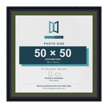 Louis Black 56 x 56 cm picture frame with a green mount for a 50 x 50 cm photo