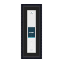 Louis Black 60 x 20 cm picture frame with a black mount for a 50 x 10 cm photo