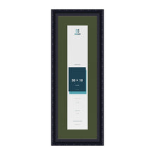 Louis Black 60 x 20 cm picture frame with a green mount for a 50 x 10 cm photo