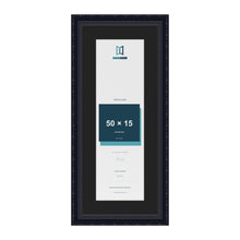 Louis Black 60 x 25 cm picture frame with a black mount for a 50 x 15 cm photo